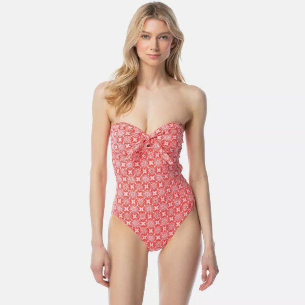 Brand New MICHAEL Michael Kors Tie Front One-Piece Swimsuit